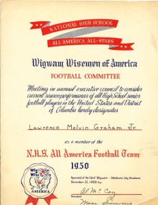 Larry's All-America Certificate